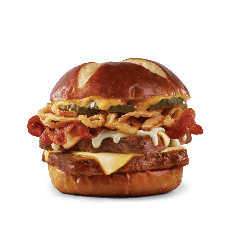 Pretzel Bacon Pub Double Cheeseburger