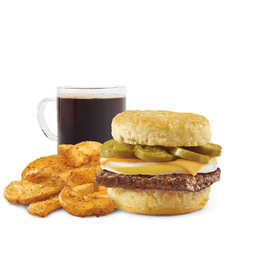 Jalapeño Sausage, Egg, and Cheese Biscuit Combo