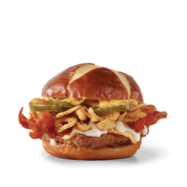 Pretzel Bacon Pub Cheeseburger